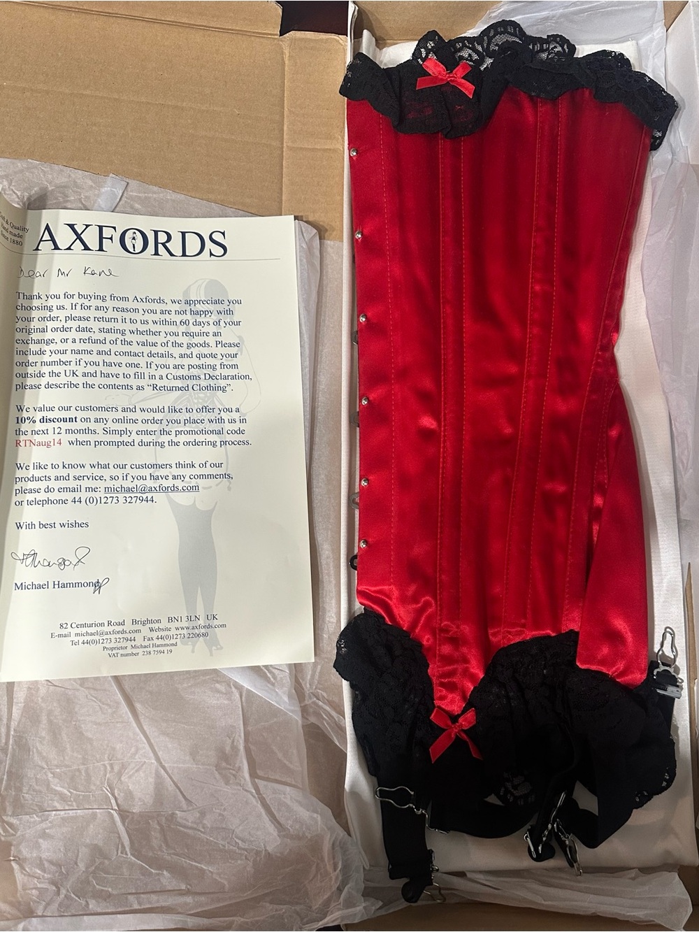 Belle Epoque long Victorian style Axfords Corset